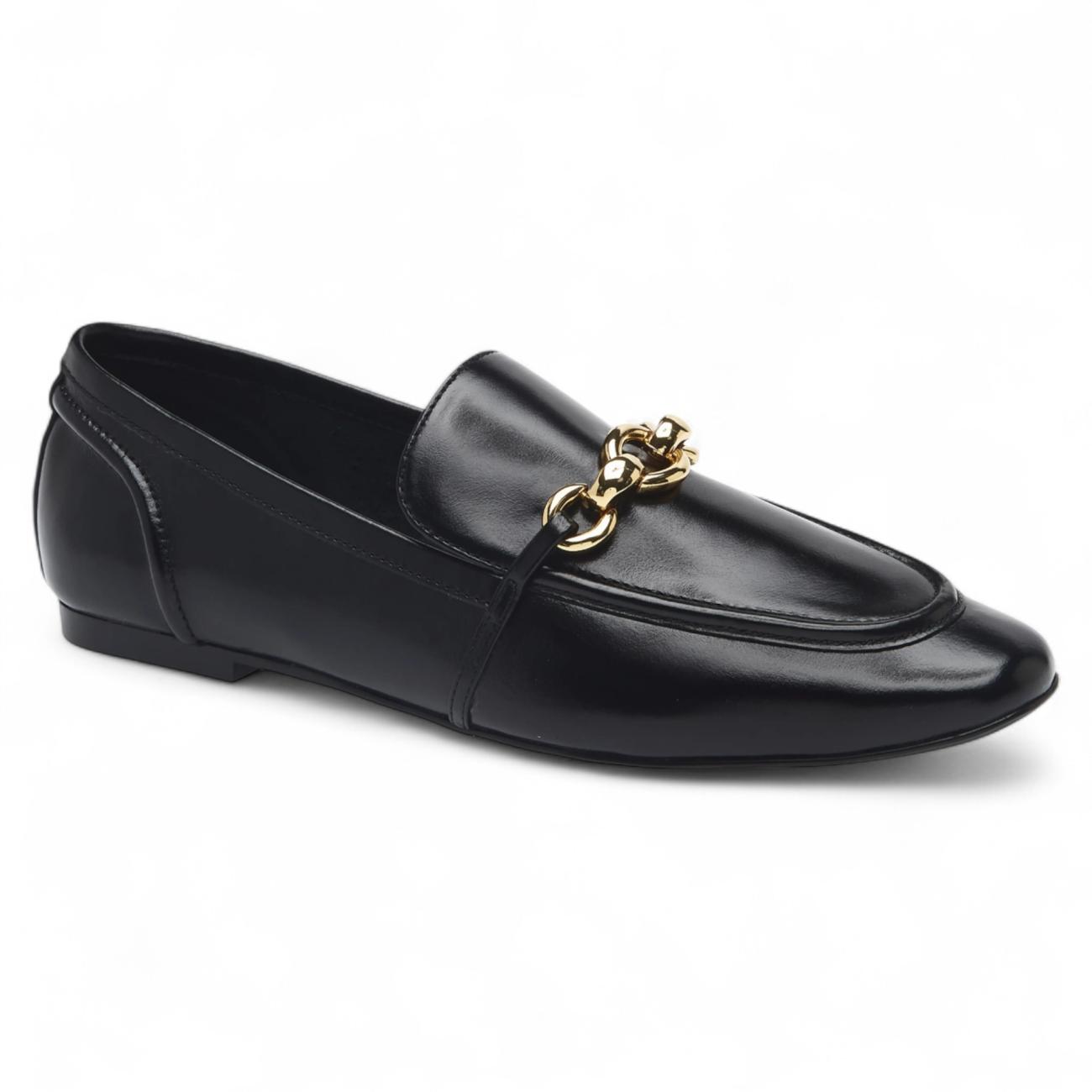Jeffrey Campbell loafers Clerk black gold