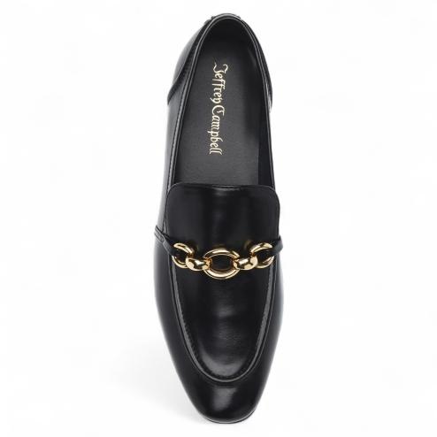 Jeffrey Campbell mocassini Clerk nero oro