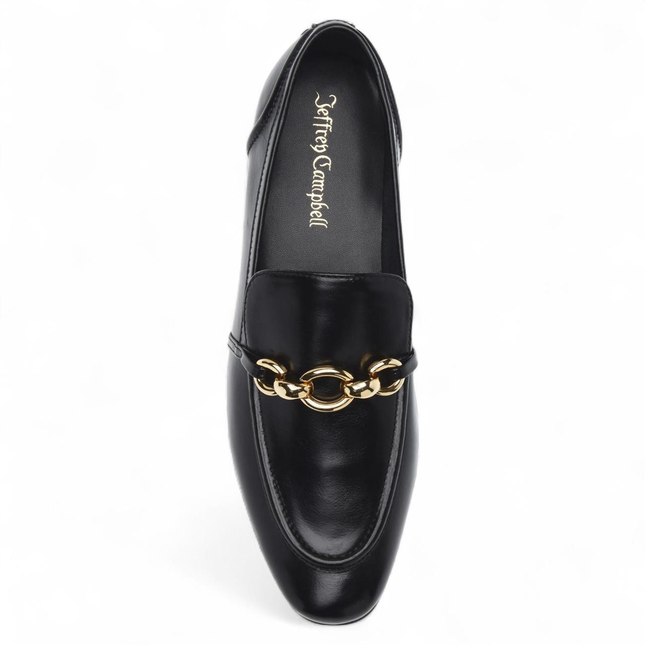 Jeffrey Campbell loafers Clerk black gold