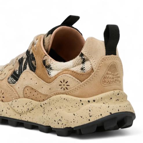 FLOWER MOUNTAIN Yamano suede beige lana check nero