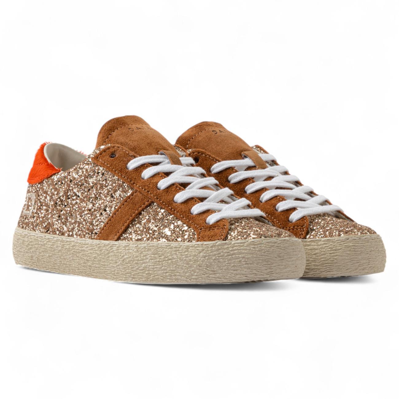 Date sneakers donna Hill Low Glitter Bronze