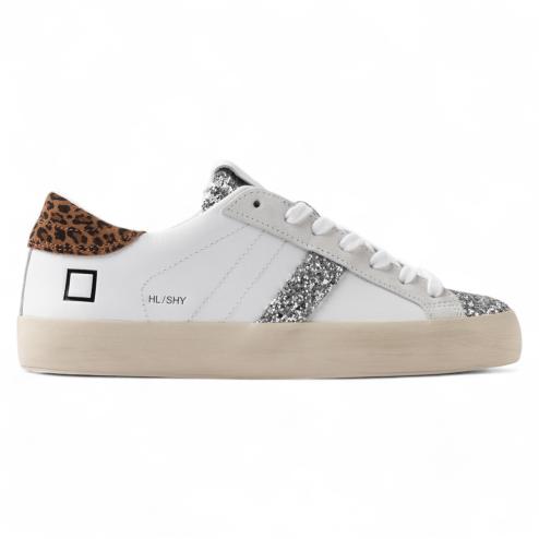 Date sneakers donna Hill Low Shiny White-Leopard