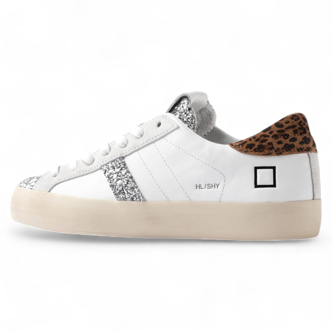 Date Hill Low Shiny White-Leopard women's sneakers