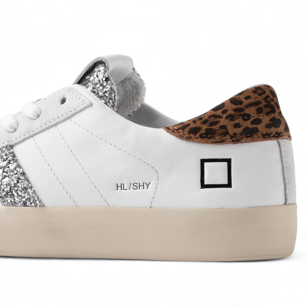 Date sneakers donna Hill Low Shiny White-Leopard