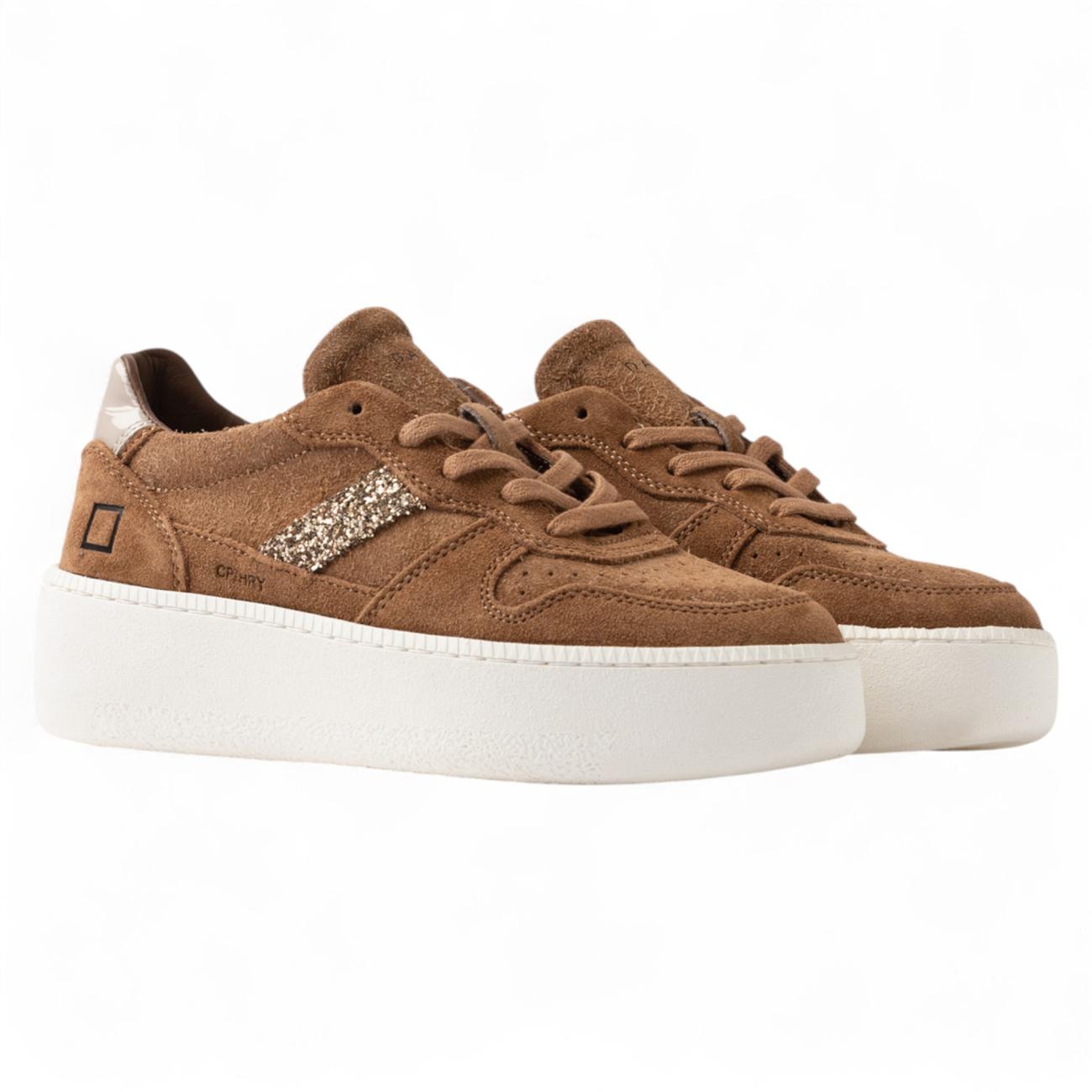 Date sneakers donna Court Platform Hairy Cuoio
