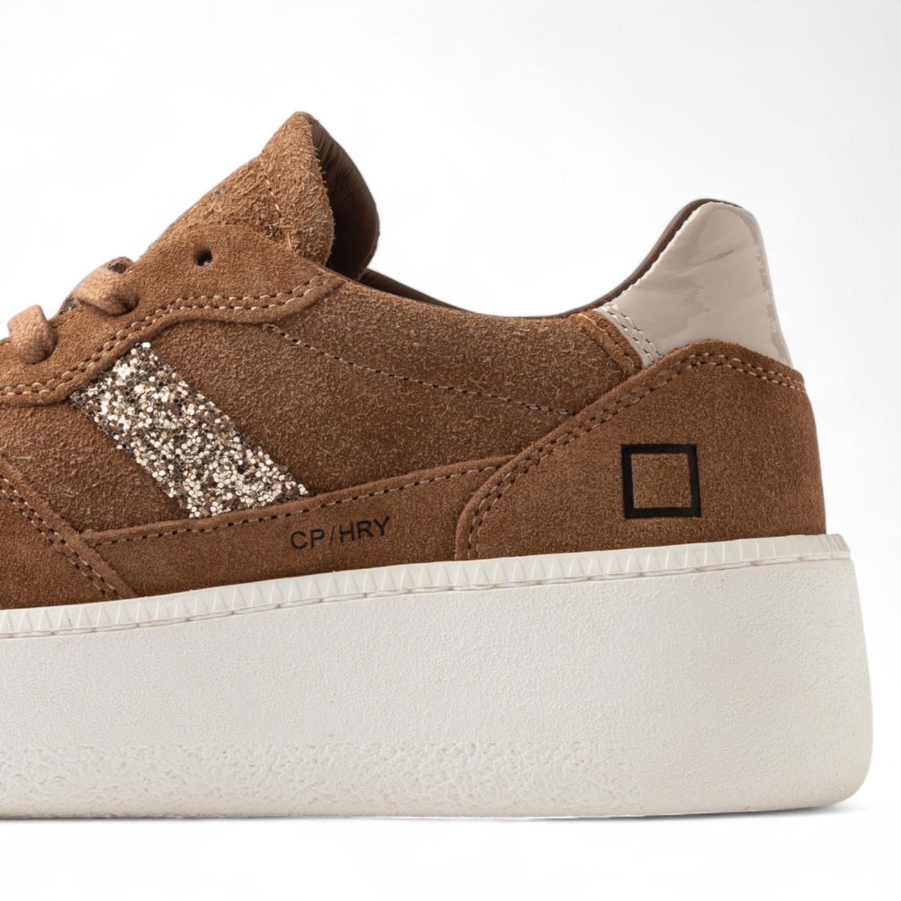 Date women's sneakers Court Platform Hairy Cuoio