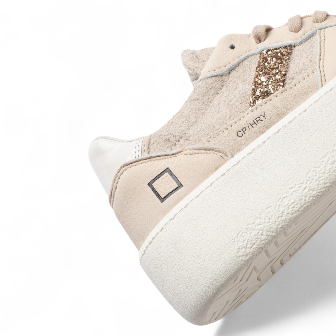 Date sneakers donna Court Platform Hairy Beige