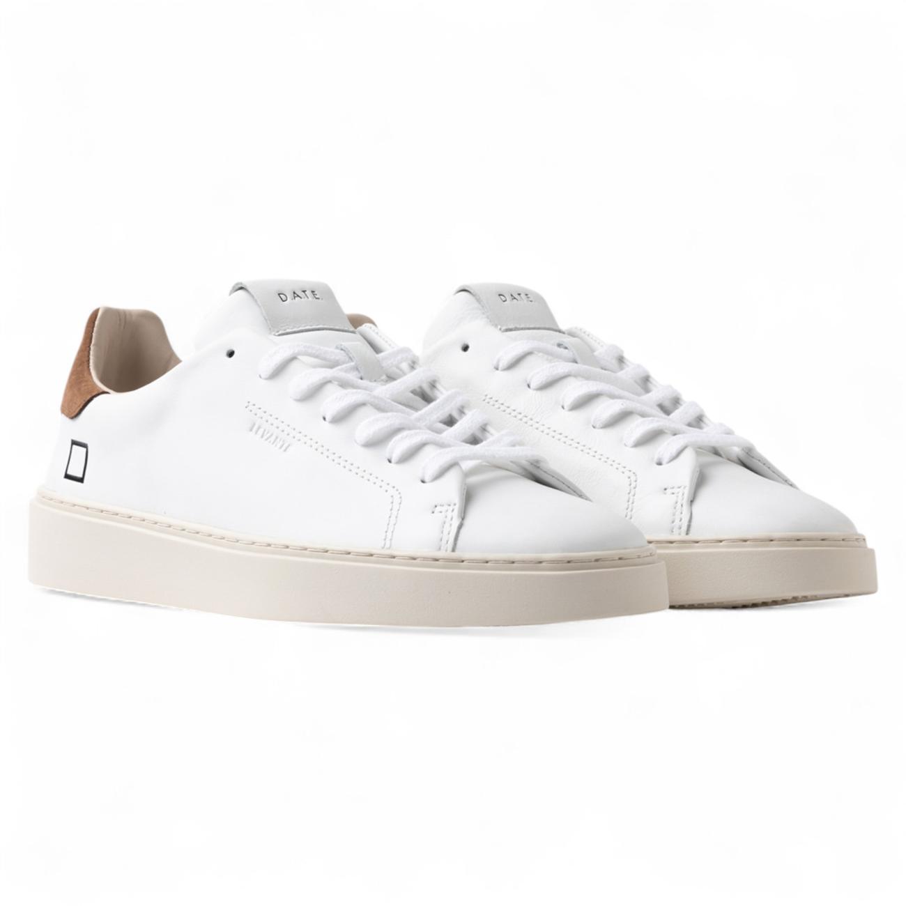 Date Levante Calf White-Brown low sneakers
