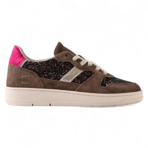 Date Coutr 2.0 glitter bronze women's sneakers