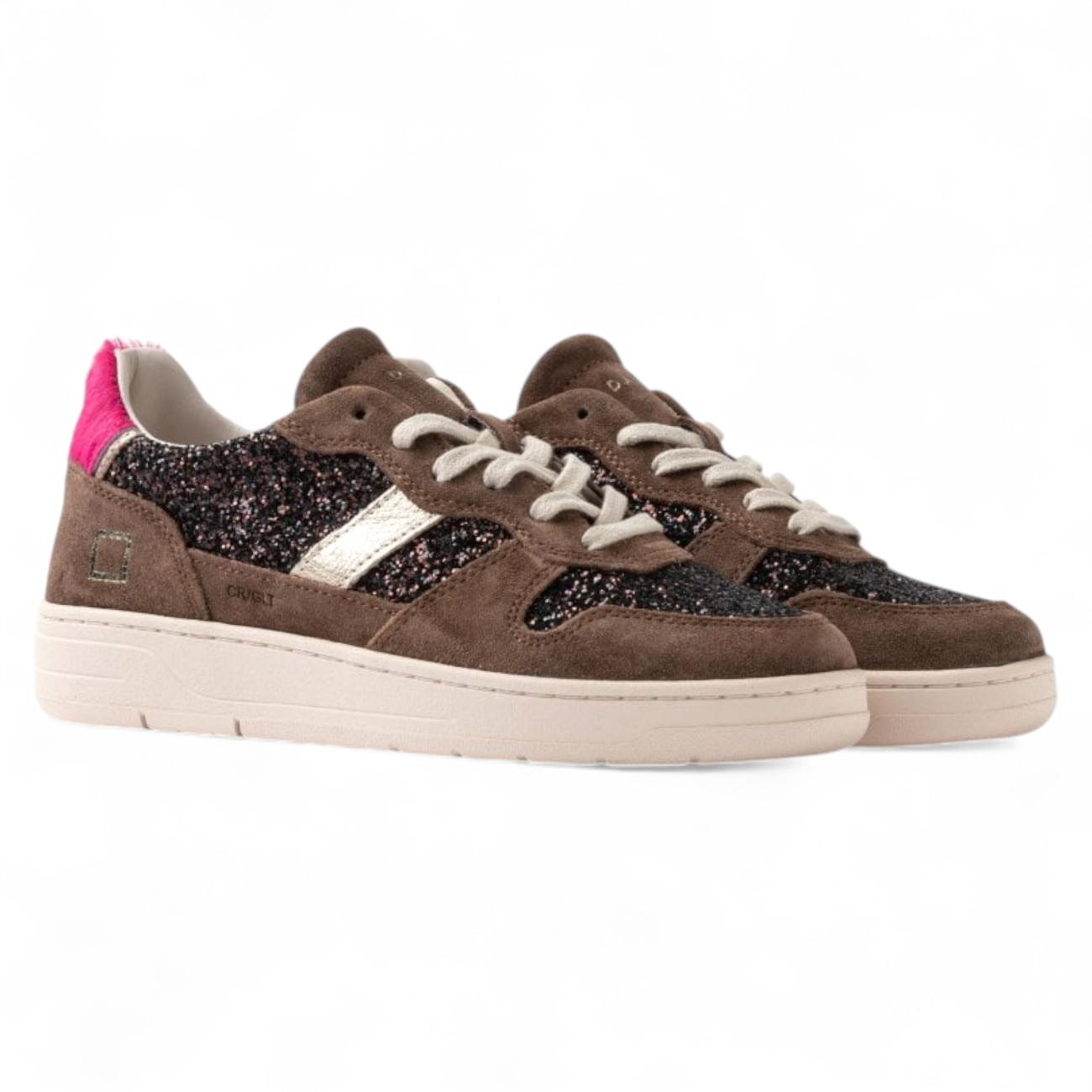 Date Coutr 2.0 glitter bronze women's sneakers