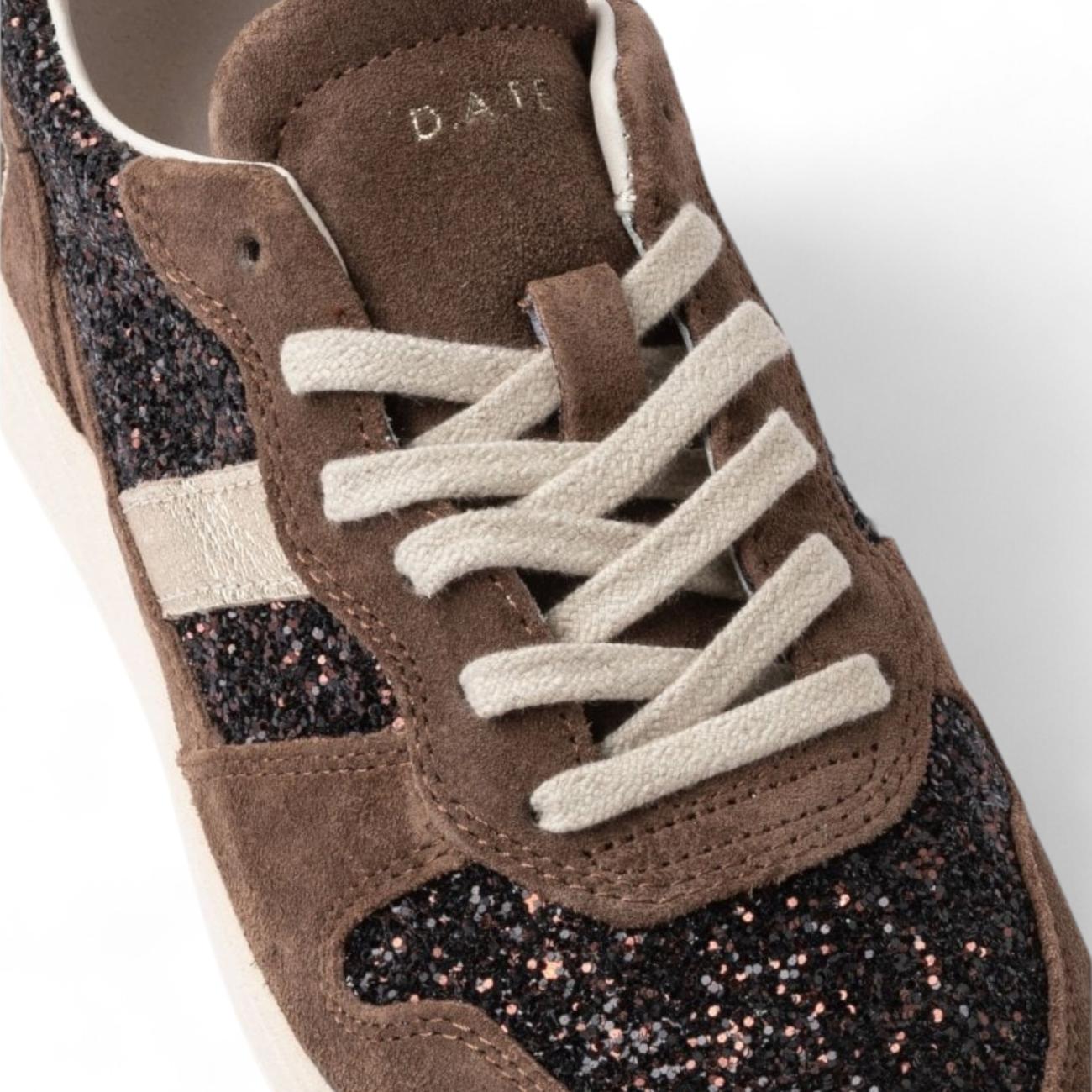 Date Coutr 2.0 glitter bronze women's sneakers