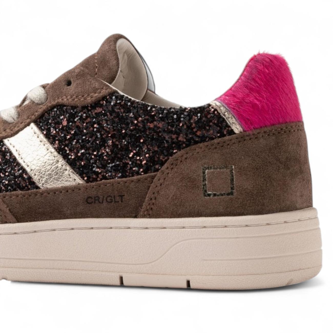Date Coutr 2.0 glitter bronze women's sneakers