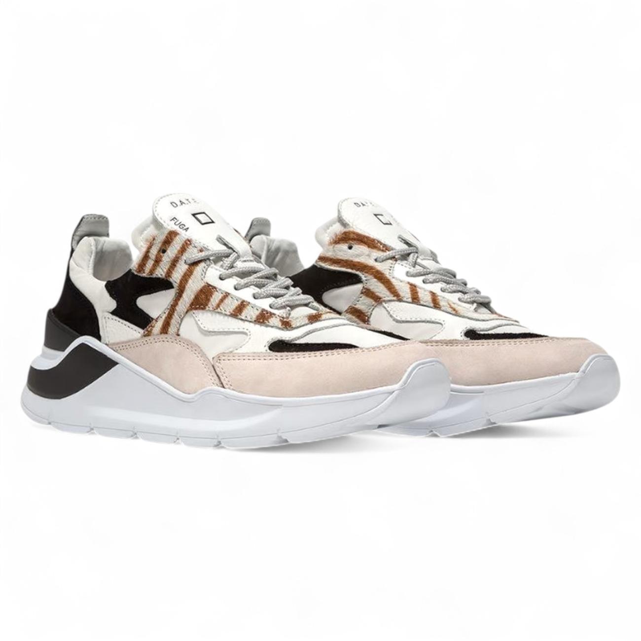Date Fuga Animalier White-Zebra running sneakers