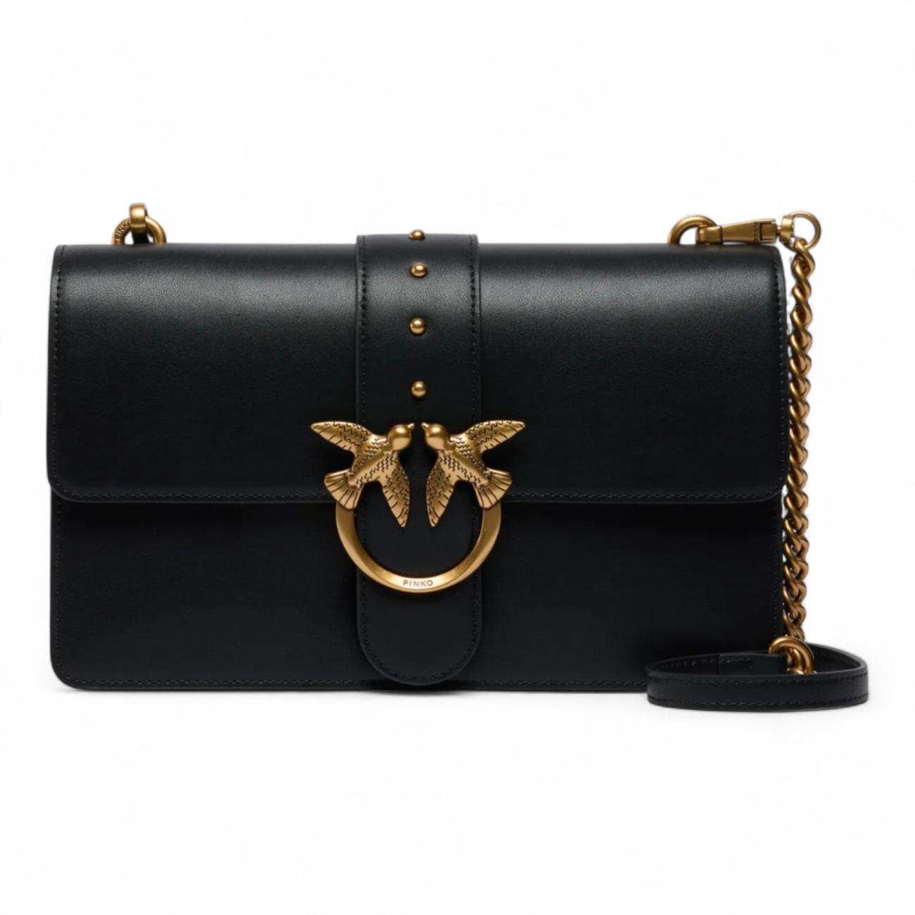 Pinko love one classic bag black gold st cl