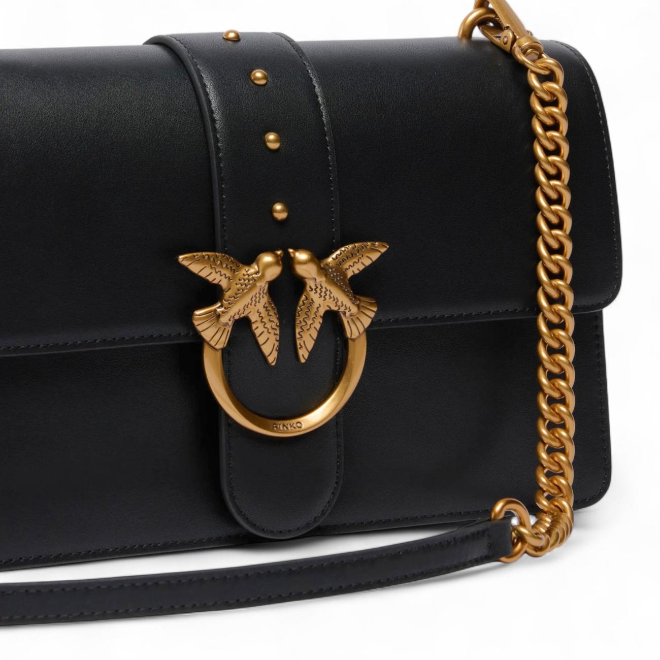 Pinko love one classic bag black gold st cl