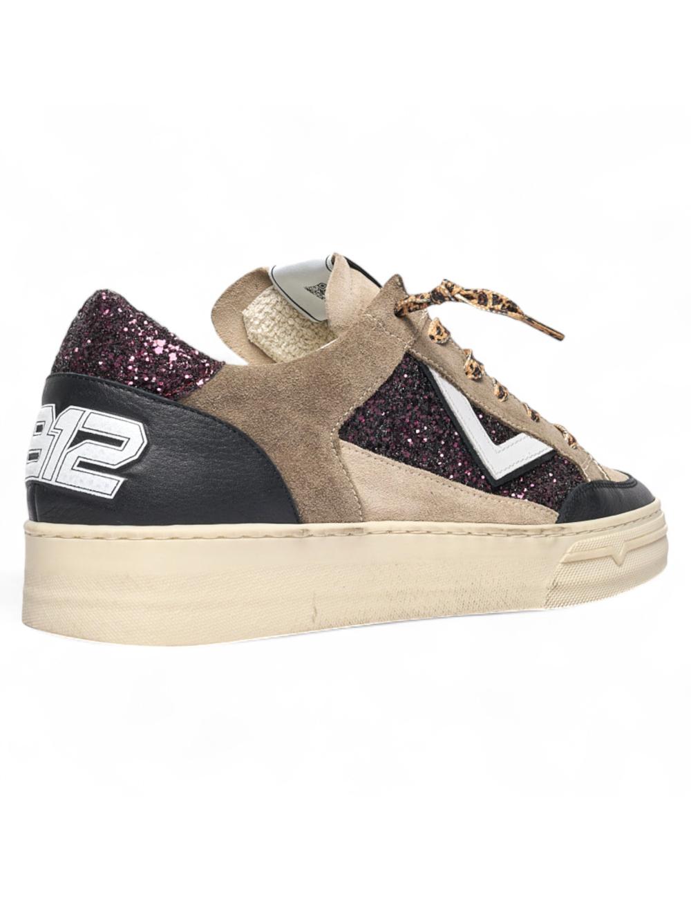 4B12 sneakers Kyle glitter bordeaux