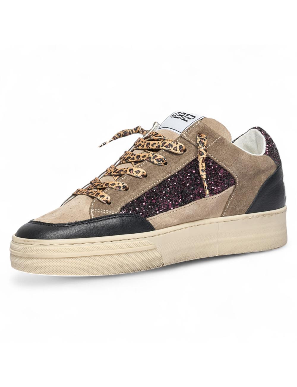 4B12 sneakers Kyle glitter bordeaux