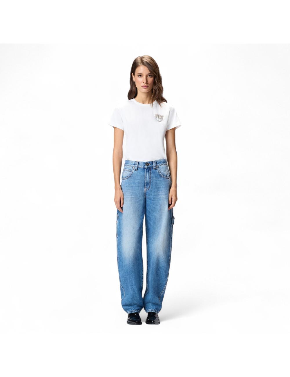 Pinko jeans balloon con dettagli workwear