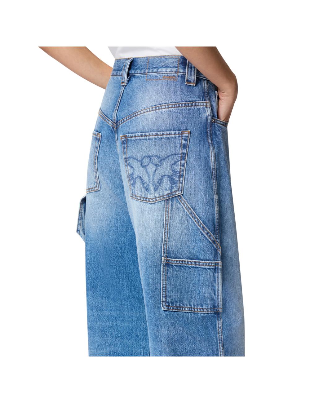 Pinko jeans balloon con dettagli workwear