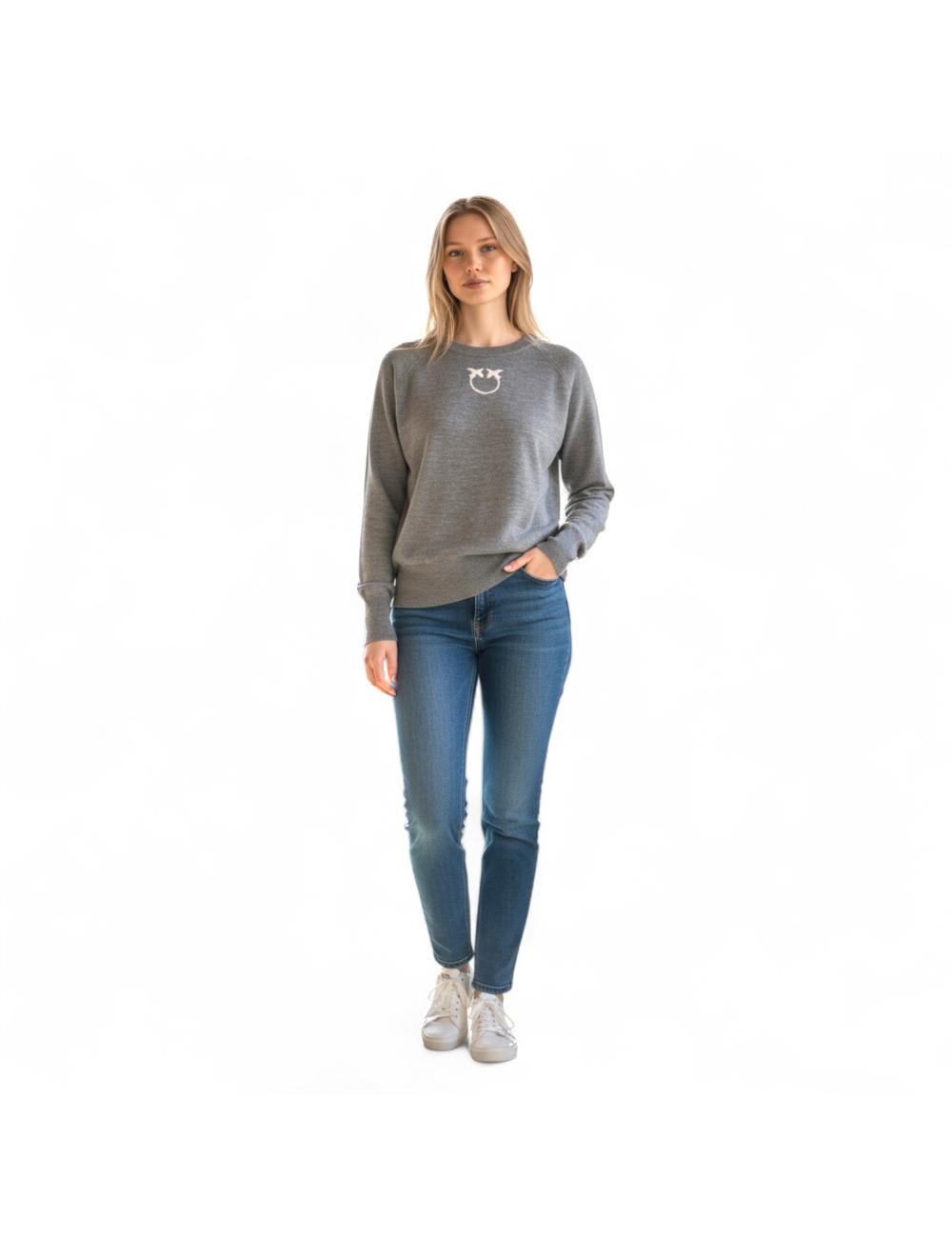 Pinko maglia grigia logo...