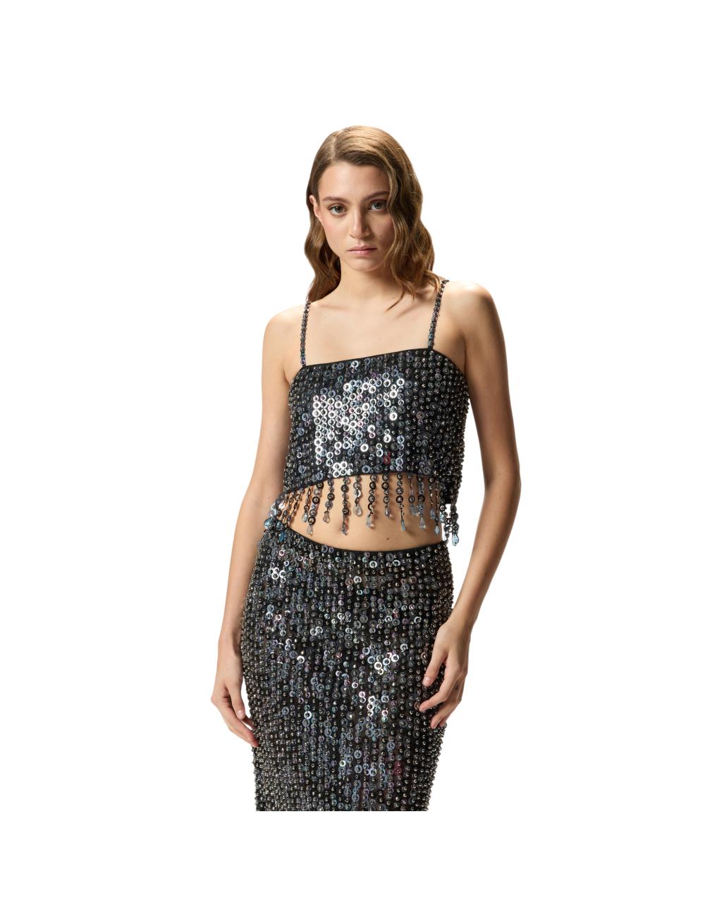 Pinko top con paillettes e...