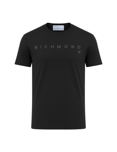 John Richmond black t-shirt with embossed rubber logo