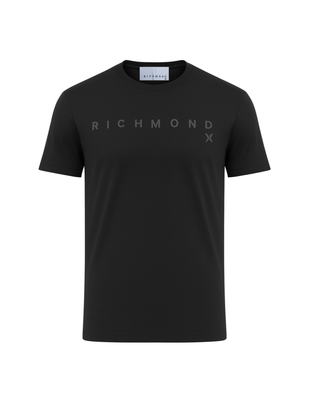 John Richmond black t-shirt with embossed rubber logo