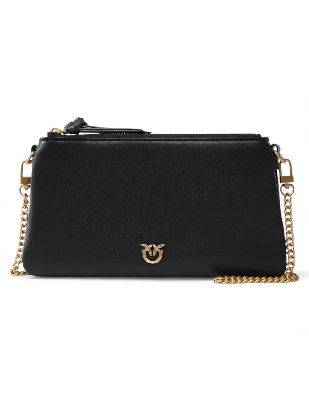 Pinko Mini Double Bag Piccola in Pelle con Tracolla nera