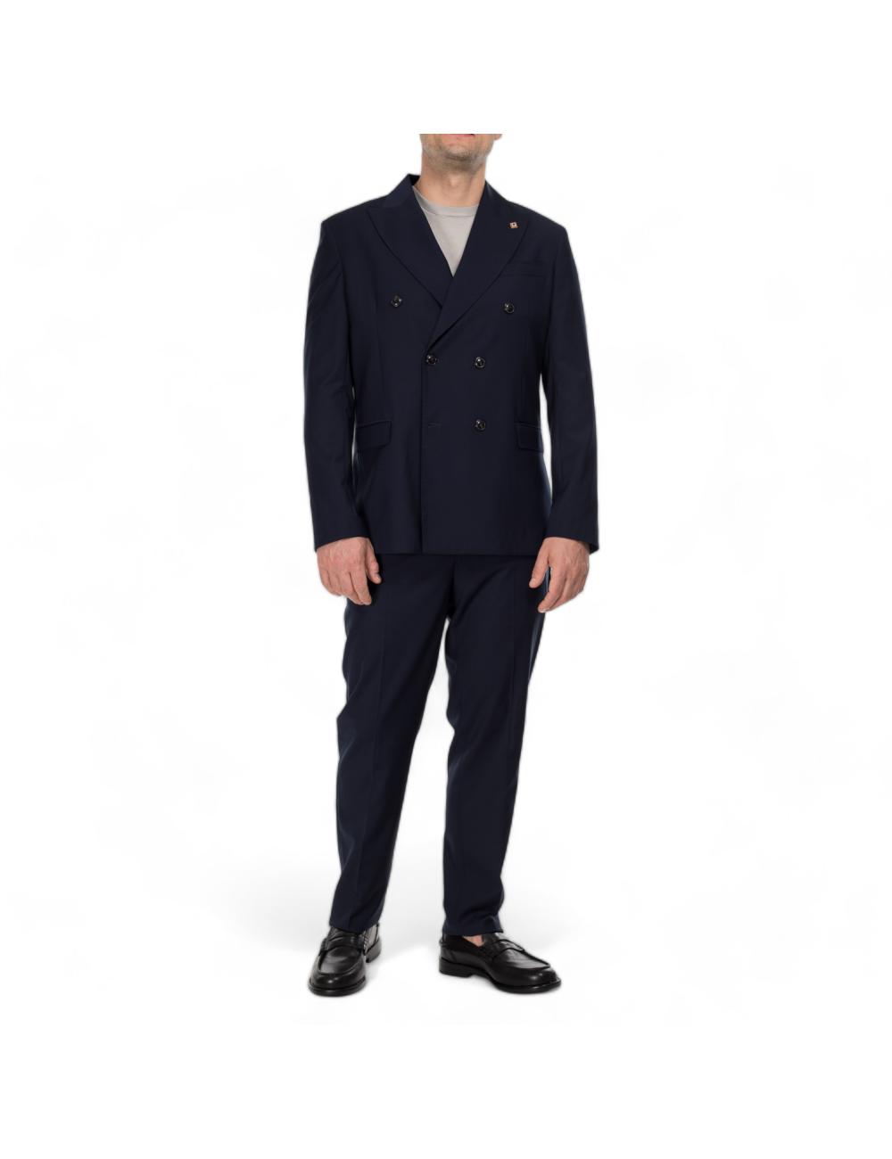 Blue double-breasted suit...