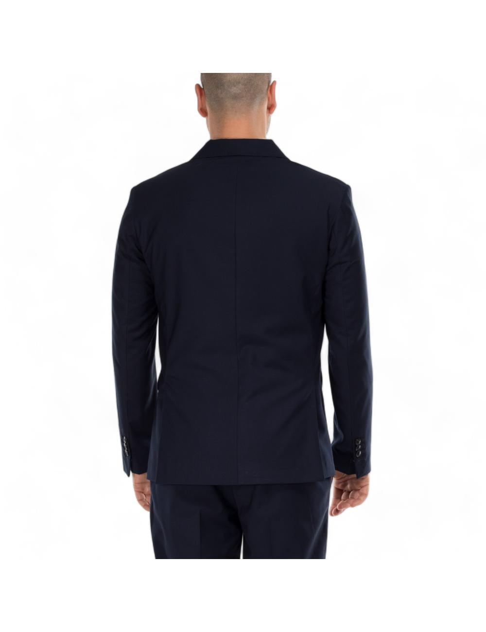 Blue double-breasted suit...