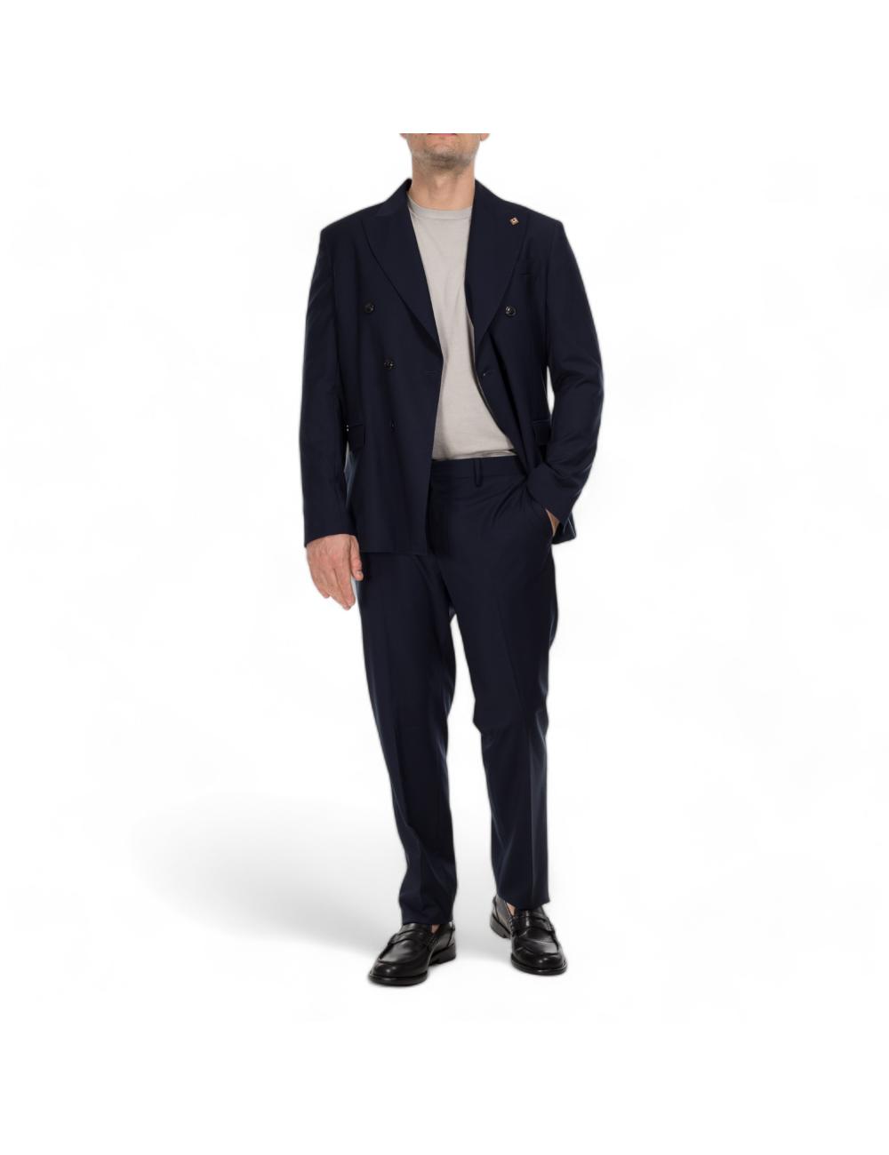 Blue double-breasted suit...