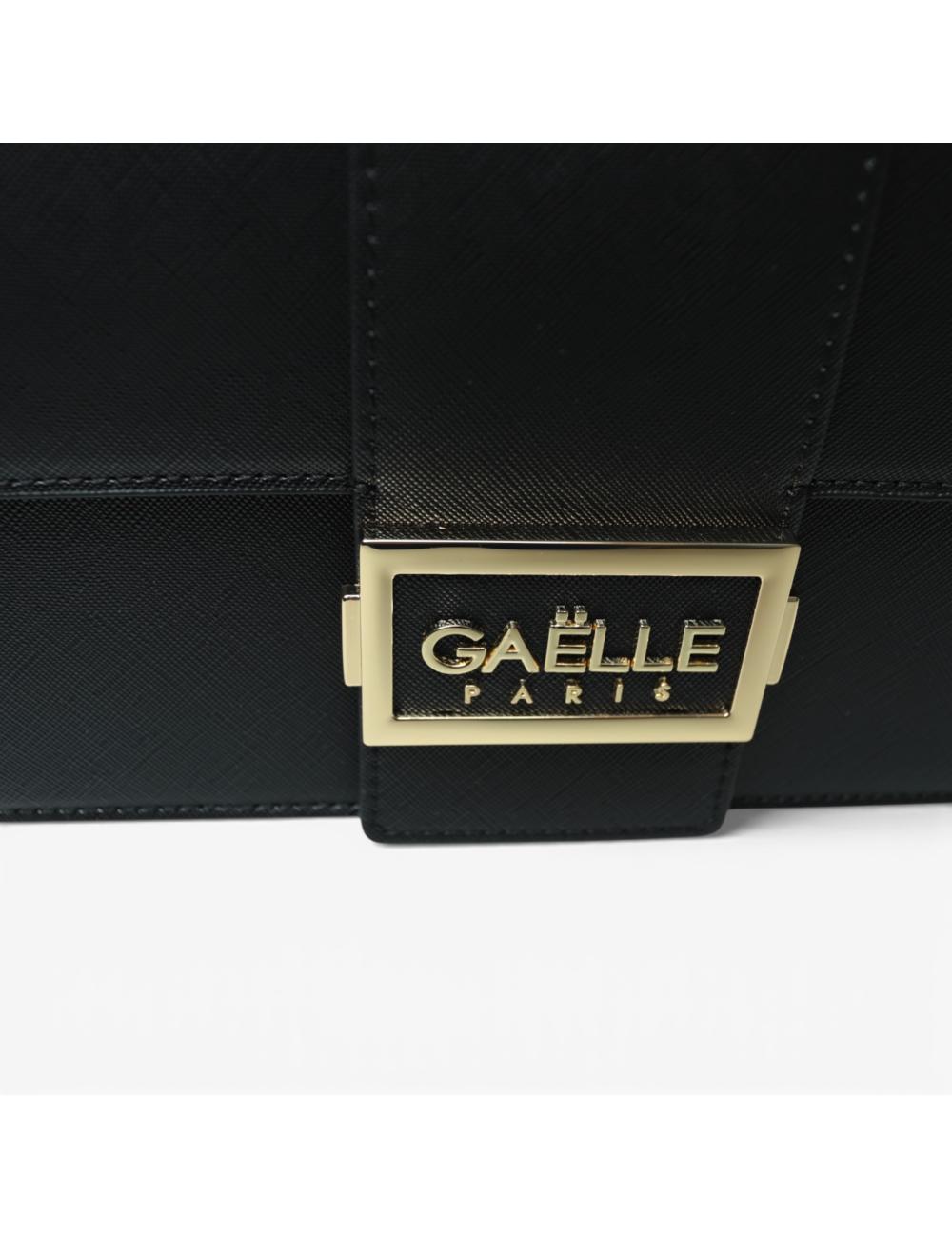 Gaëlle Paris Borsa Tracolla nera Logo oro