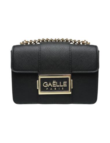 Gaëlle Paris Borsa Tracolla mini nera logo oro