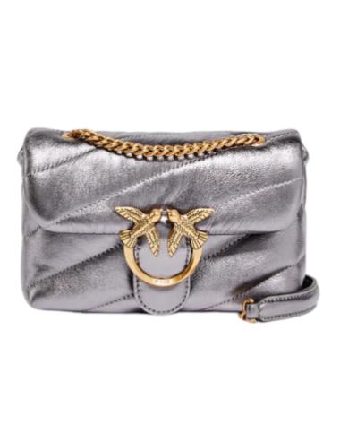 Pinko Love Bag Puff Baby laminated silver