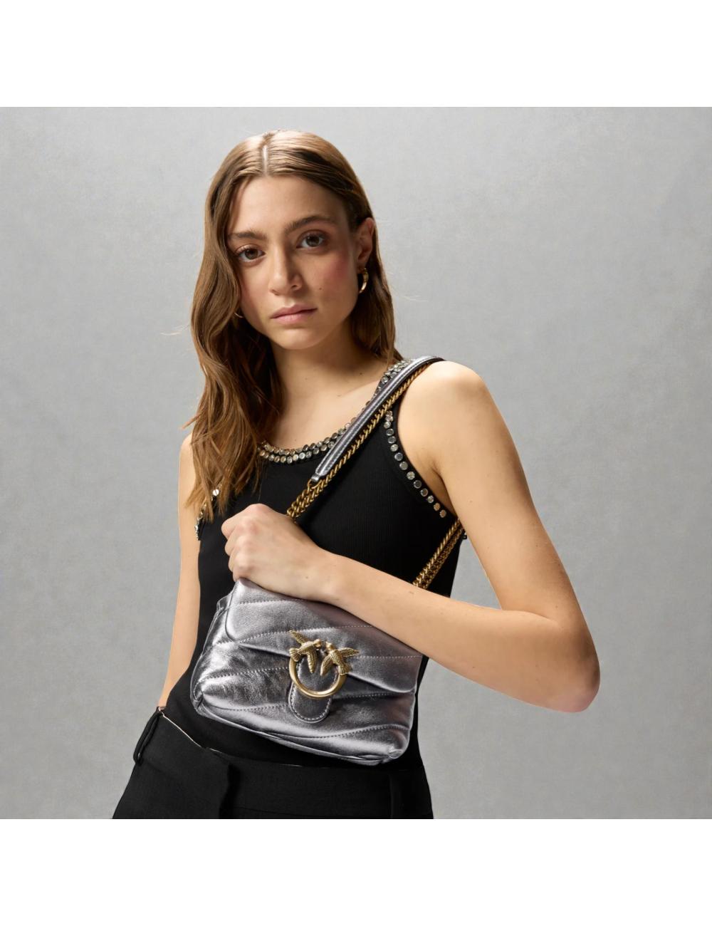 Pinko borsa Baby puff argento