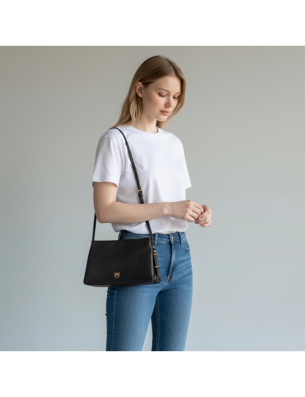 Pinko One Two Three Bag Nylon Nero