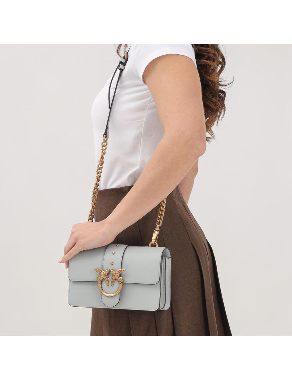 Pinko borsa tracolla Love Bag Mini grigio perla