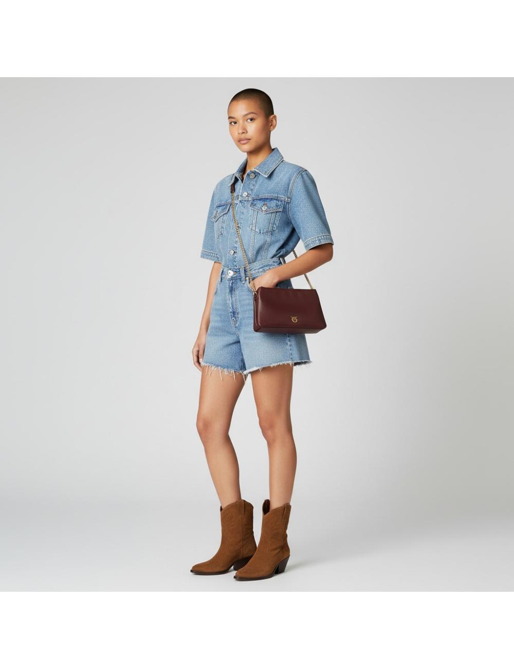 Pinko Mini Double Bag burgundy