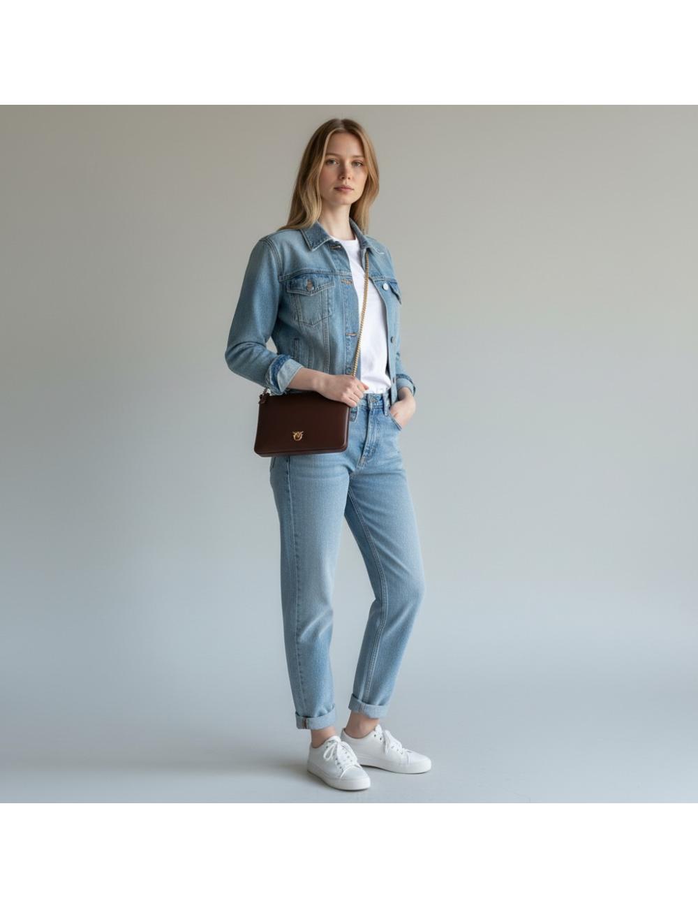 Pinko pochette classic simply burgundy wine