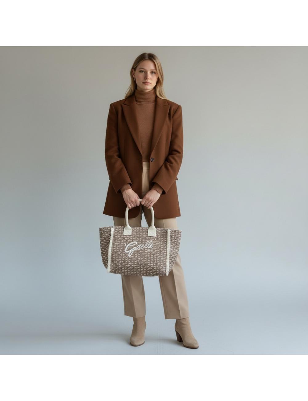 Gaelle Paris Maxi Shopper Firma Beige