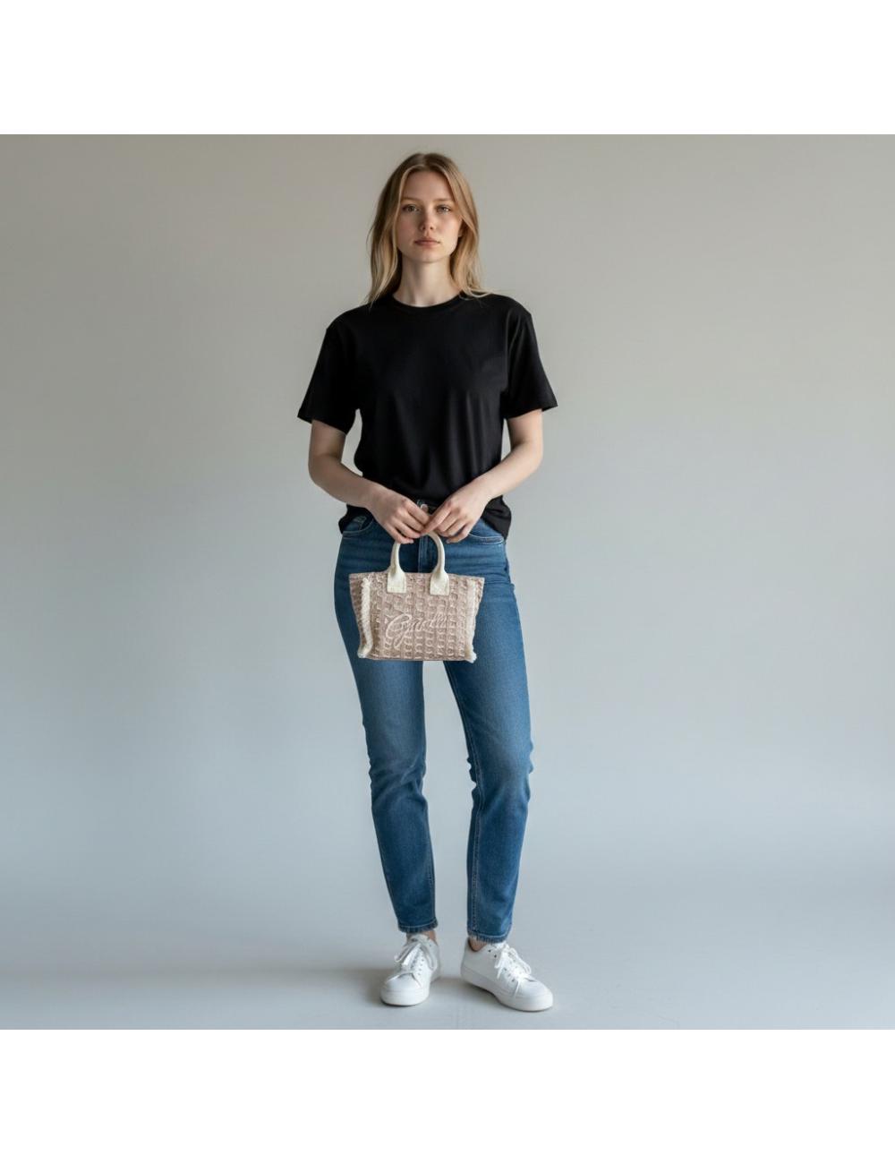 Gaelle Paris Mini Shopper Tessuto Beige