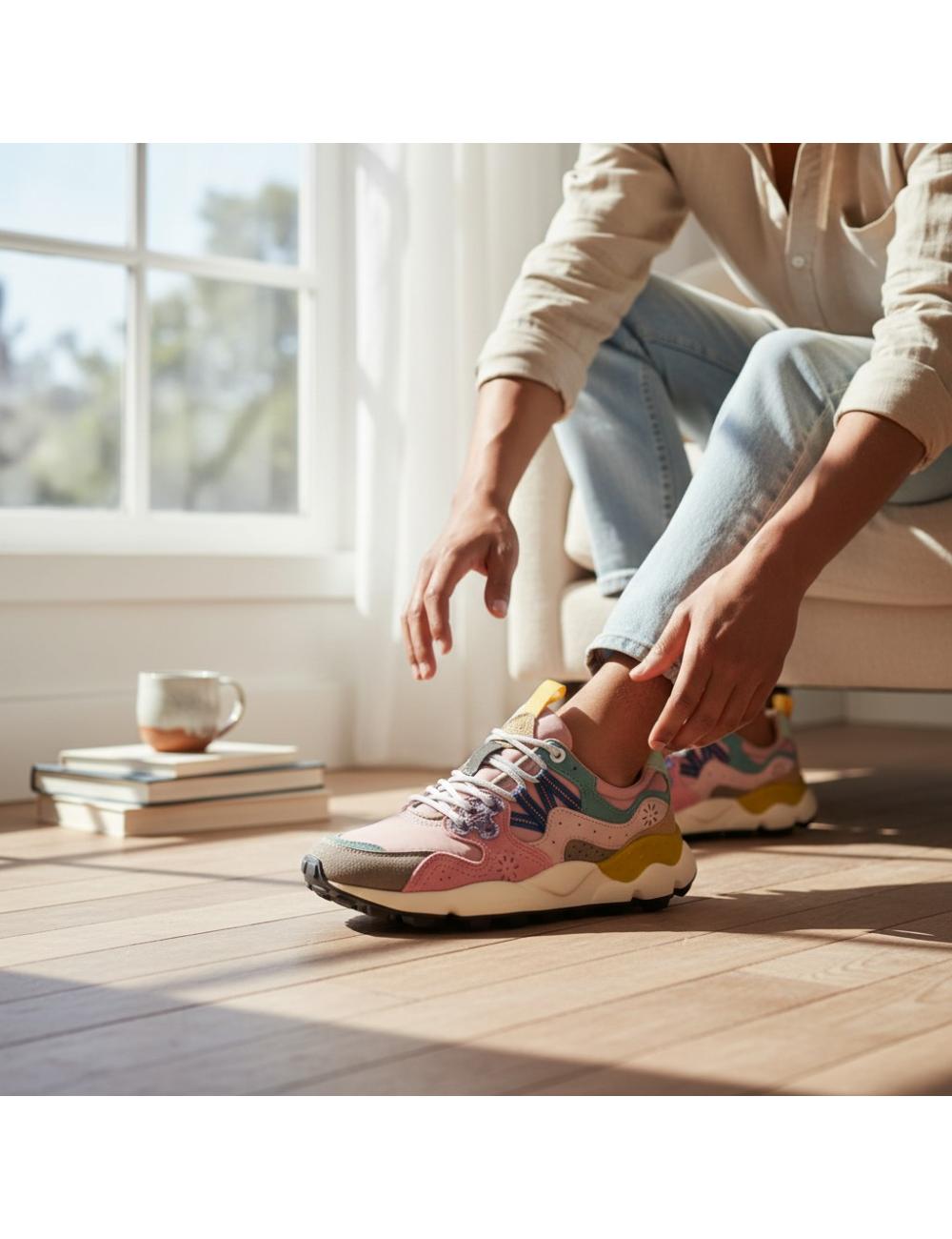 Flower Mountain Sneakers Yamano 3 grigio cipria