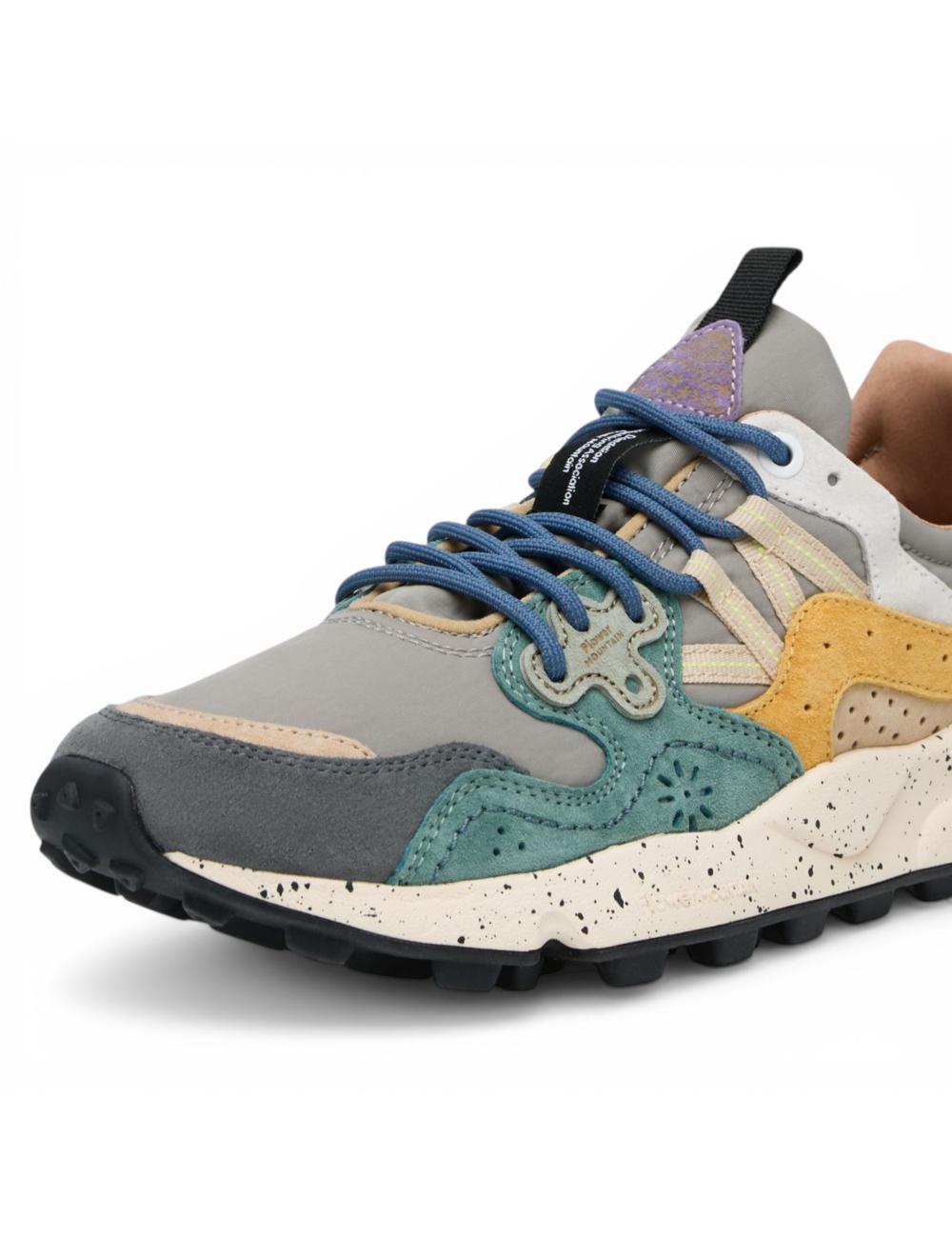 Flower Mountain sneakers Yamano 3 grey, petrol, yellow