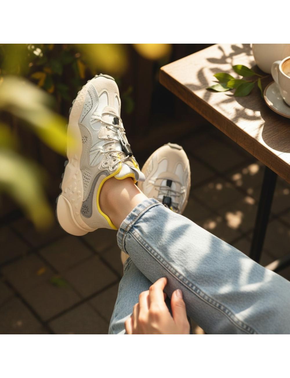 Flower Mountain sneakers Tiger Hill Uni off white, yellow