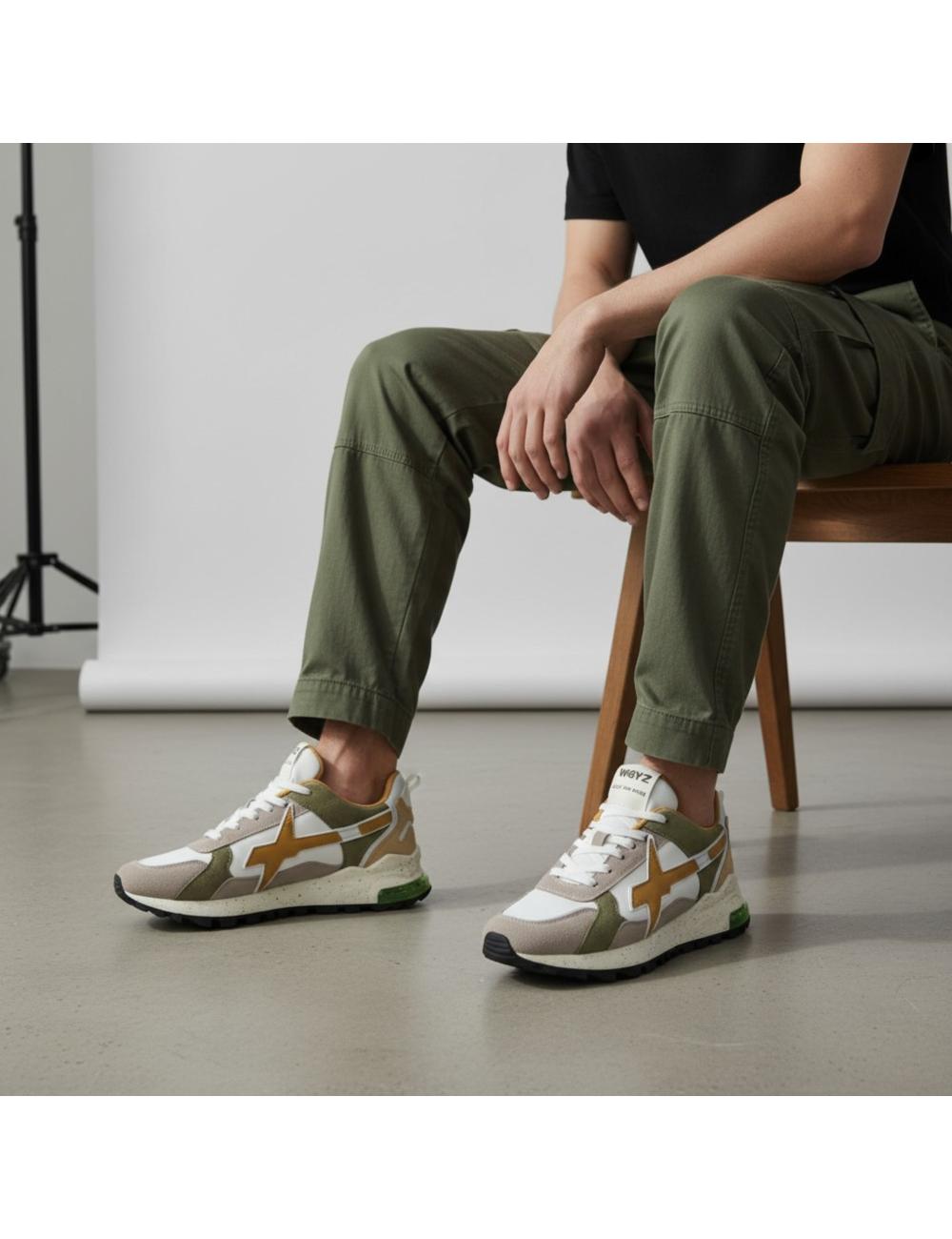 W6YZ sneakers running Breeze 3-M beige verde bianco