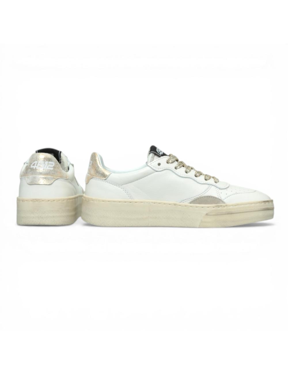4B12 sneakers basse donna Hyper bianco oro