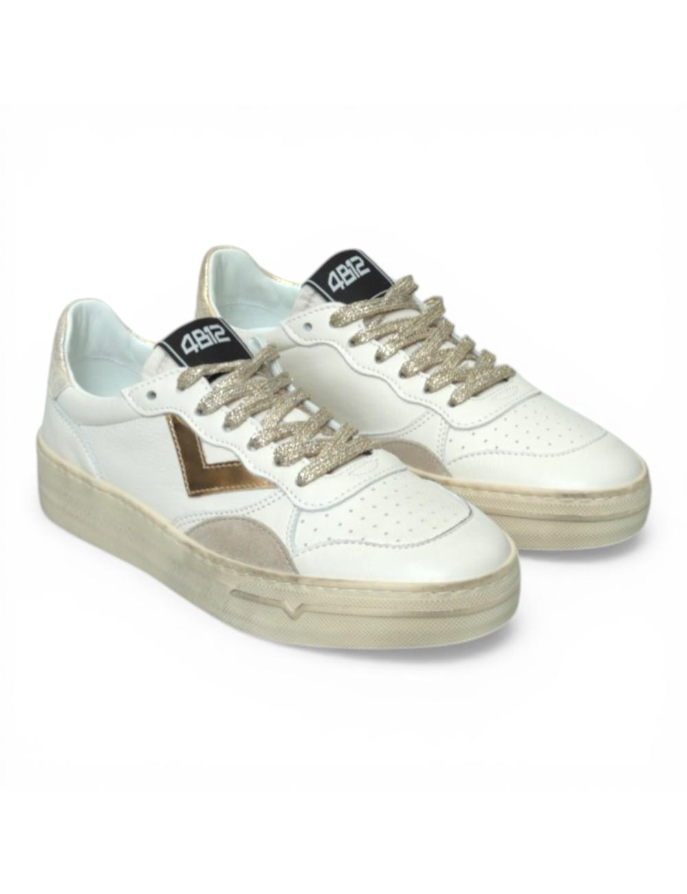 4B12 women's Hyper low sneakers white gold