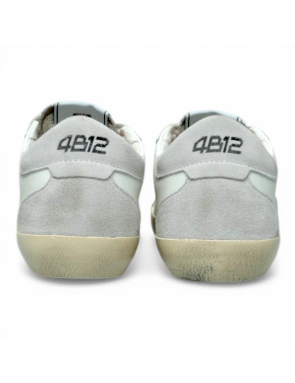 4B12 sneakers basse donna Suprime bianco glitter oro rosa