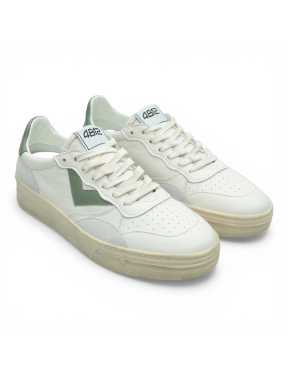 4B12 Men's Hyper Low Sneakers White Green