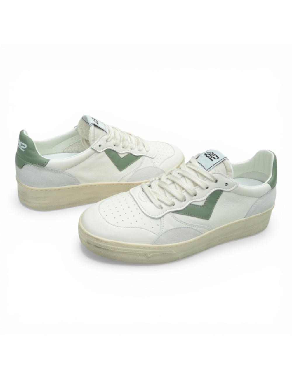4B12 Men's Hyper Low Sneakers White Green